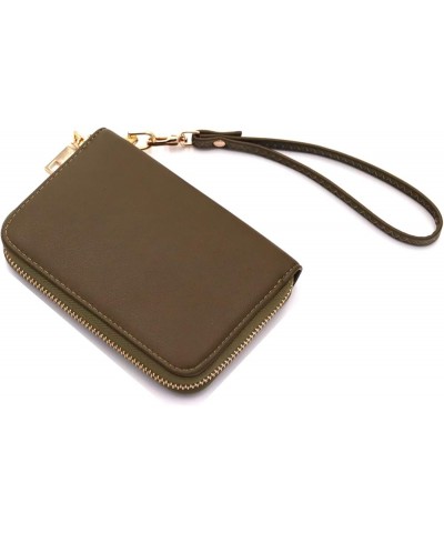 Womens Small Zip Around Wristlet Wallet(White) Olive $10.19 Wristlets