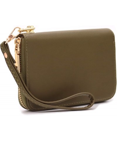 Womens Small Zip Around Wristlet Wallet(White) Olive $10.19 Wristlets