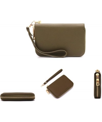 Womens Small Zip Around Wristlet Wallet(White) Olive $10.19 Wristlets