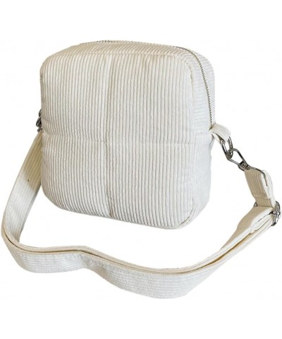 Women Messenger Bag Fashion Crossbody Sling Bag Versatile Small Square Bag Quilted Shoulder Bag Shopper Tote Purse White $7.5...