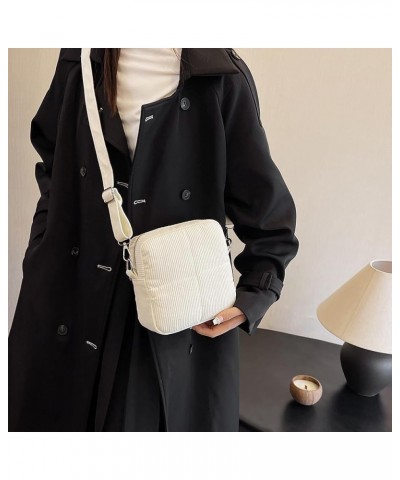 Women Messenger Bag Fashion Crossbody Sling Bag Versatile Small Square Bag Quilted Shoulder Bag Shopper Tote Purse White $7.5...