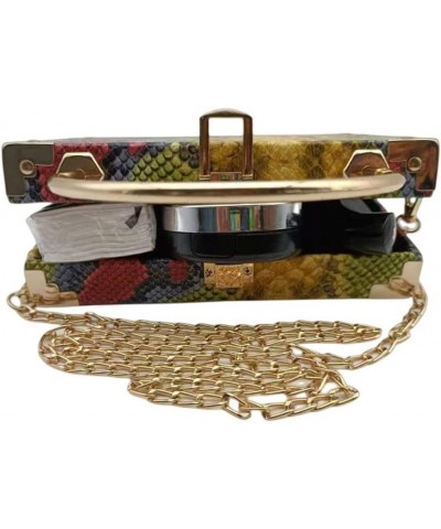 Womens Fashion Snakeskin Evening Handbag Top Handle Clutch Purse Chain Shoulder Cross-body Bag Khaki Snakeskin Yellow $28.95 ...