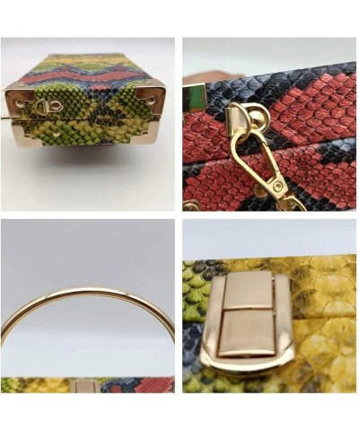 Womens Fashion Snakeskin Evening Handbag Top Handle Clutch Purse Chain Shoulder Cross-body Bag Khaki Snakeskin Yellow $28.95 ...