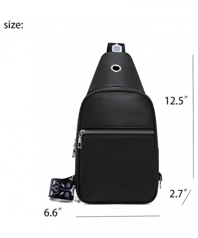 Small Sling Bag for Women Vegan Leather Crossbody Purse Fanny Packs Chest Bag for Travel Black $15.89 Crossbody Bags