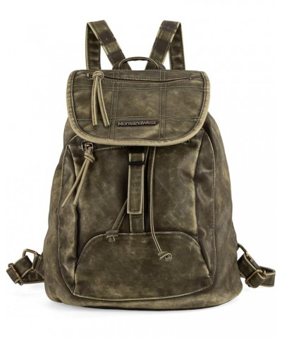 Backpack Purse for Women Soft Washed Leather Drawstring Casual Travel Backpacks Z Green $16.80 Backpacks