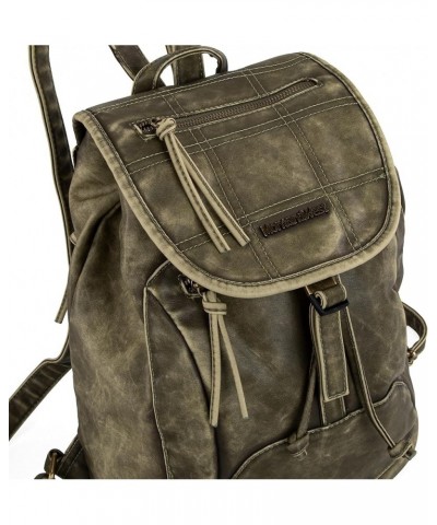 Backpack Purse for Women Soft Washed Leather Drawstring Casual Travel Backpacks Z Green $16.80 Backpacks