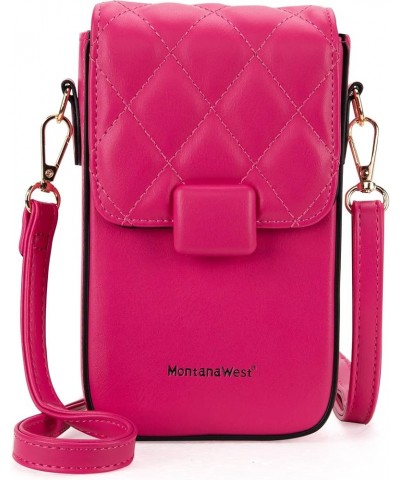 Cell Phone Purse Small Crossbody Bags for Women Cellphone Wallet Bag with RFID Blocking Credit Card Slots **Quilted Hot Pink ...