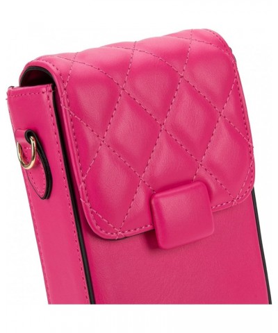 Cell Phone Purse Small Crossbody Bags for Women Cellphone Wallet Bag with RFID Blocking Credit Card Slots **Quilted Hot Pink ...