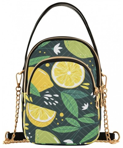 Lemons Abstract Art Crossbody Bag for Women Cell Phone Purse Wallet with Removable Chain Shoulder Handbag for Travel Passport...