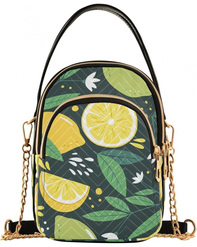 Lemons Abstract Art Crossbody Bag for Women Cell Phone Purse Wallet with Removable Chain Shoulder Handbag for Travel Passport...