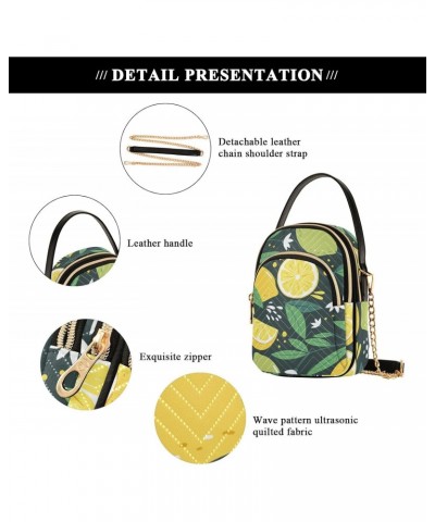 Lemons Abstract Art Crossbody Bag for Women Cell Phone Purse Wallet with Removable Chain Shoulder Handbag for Travel Passport...