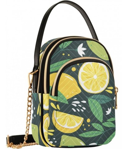 Lemons Abstract Art Crossbody Bag for Women Cell Phone Purse Wallet with Removable Chain Shoulder Handbag for Travel Passport...