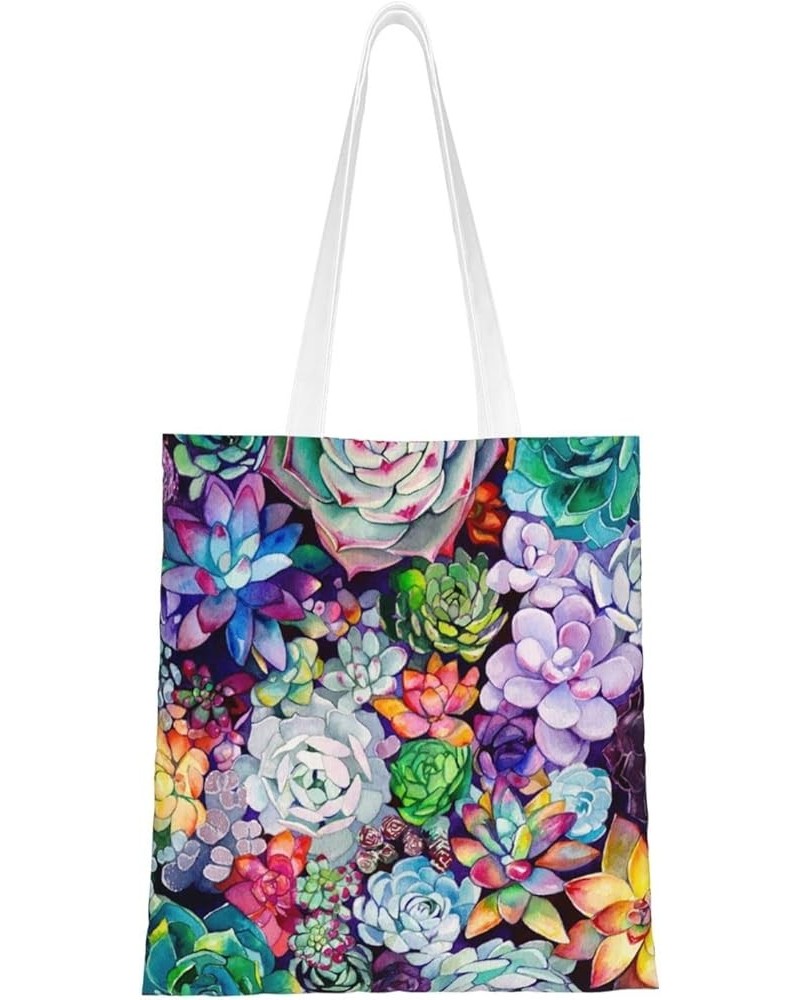 Lake Guitar Reflection Print Portable Storage Bag, Work, School, Shopping,Shoulder Bag,Customizable Colorful Succulent $19.03...