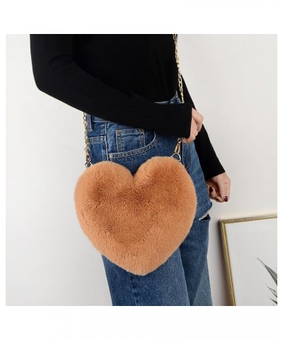 Lovely Heart Shaped Plush Handbag for Women Cute Heart Bag with Soft Faux Fur Adorable Fashion Accessory Deep Grey $9.89 Wris...