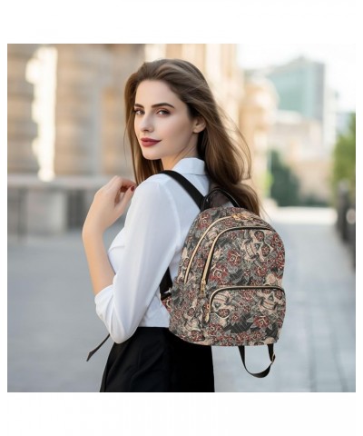 Skull and Roses Sugar Skull Casual Fashion Polyester Travel Rucksack Shoulder Bag Color Small $21.82 Backpacks