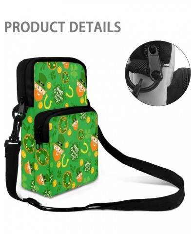 Crossbody Bag Sling Purse for Women Men Kids Cell Phone Holder Zipper Closure with Removable Adjustable Strap Happy St. Patri...