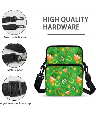 Crossbody Bag Sling Purse for Women Men Kids Cell Phone Holder Zipper Closure with Removable Adjustable Strap Happy St. Patri...