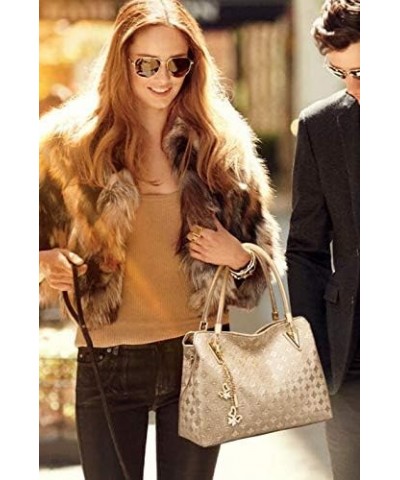 Guanjiu Fashion Women Handbag Shoulder Bag Top Handle Bag Purse Tote 4Pcs Set Gold $28.55 Totes