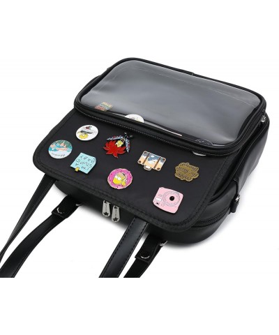 Ita Bag Multi-Purpose Backpack Crossbody Purse Kawaii Pin Display Bag with Insert for Anime Pins Display 16-black $16.40 Back...