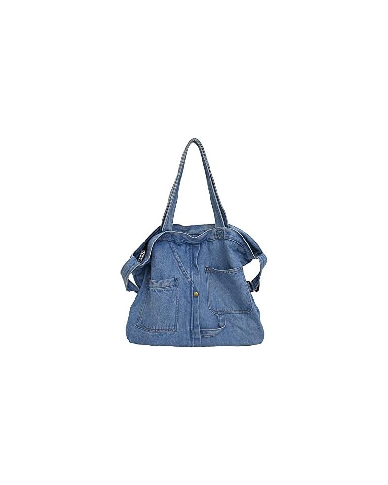 Women Denim Shoulder Bag Chic Retro Vintage Handbag Classic Canvas Crossbody Bag Y2K Hippie Harajuku Shoulder Bag (Blue) Blue...