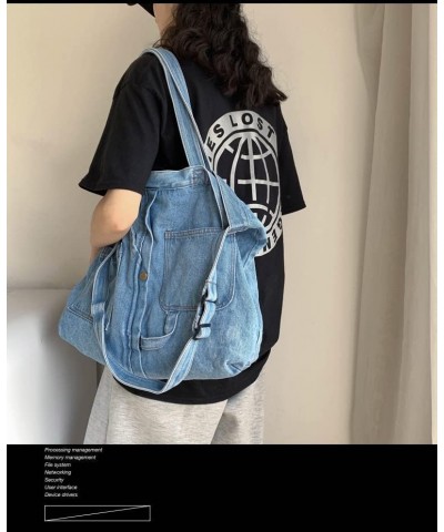 Women Denim Shoulder Bag Chic Retro Vintage Handbag Classic Canvas Crossbody Bag Y2K Hippie Harajuku Shoulder Bag (Blue) Blue...