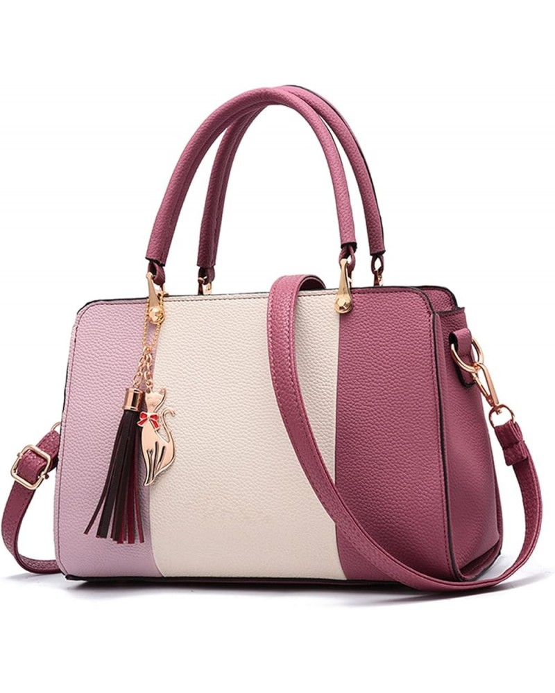 Elegant Handbags with Pendant Women Purse Shoulder Top Handle Bags Pink $22.53 Shoulder Bags