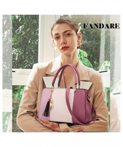 Elegant Handbags with Pendant Women Purse Shoulder Top Handle Bags Pink $22.53 Shoulder Bags