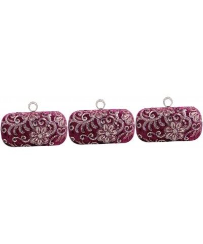 3 Pcs Embroidered Evening Bag Diamond Purses for Women Shoulder Bag Woman Wallet Womens Clutch Embroidered Shoulder Bag Party...