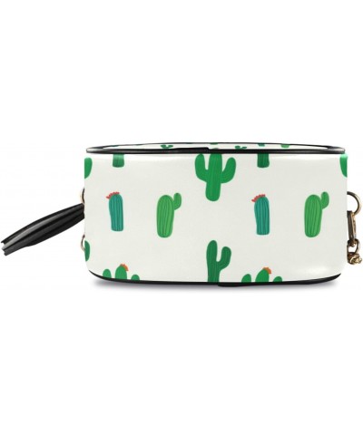 Small Crossbody Bag Green Exotic Cactus Plants Womens Shoulder Chain Bag PU Leather Small Purse With Tassel $11.04 Shoulder Bags