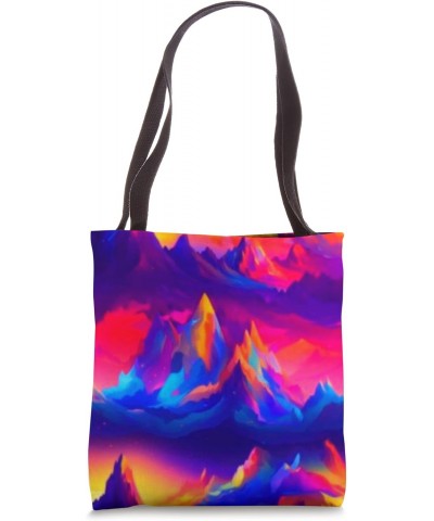 Vaporwave Mountains Landscape Design Tote Bag $15.33 Totes