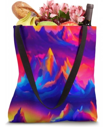 Vaporwave Mountains Landscape Design Tote Bag $15.33 Totes