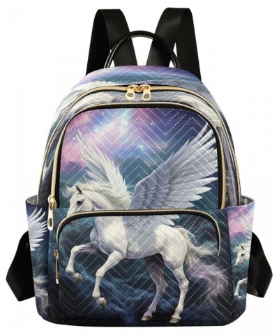 White Unicorn Sky Quilted Backpack for Women Shoulder Bag Purses Travel Bags for Work Daily Nurse S Small $17.66 Backpacks