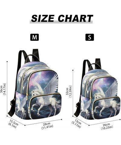 White Unicorn Sky Quilted Backpack for Women Shoulder Bag Purses Travel Bags for Work Daily Nurse S Small $17.66 Backpacks