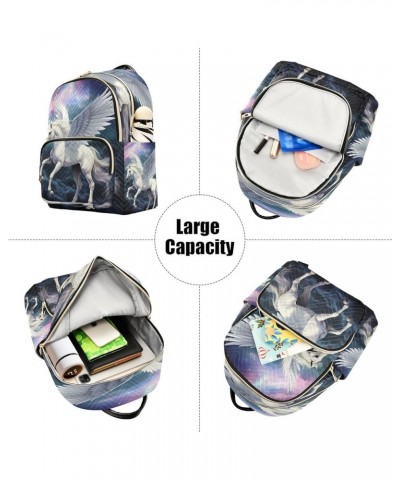 White Unicorn Sky Quilted Backpack for Women Shoulder Bag Purses Travel Bags for Work Daily Nurse S Small $17.66 Backpacks