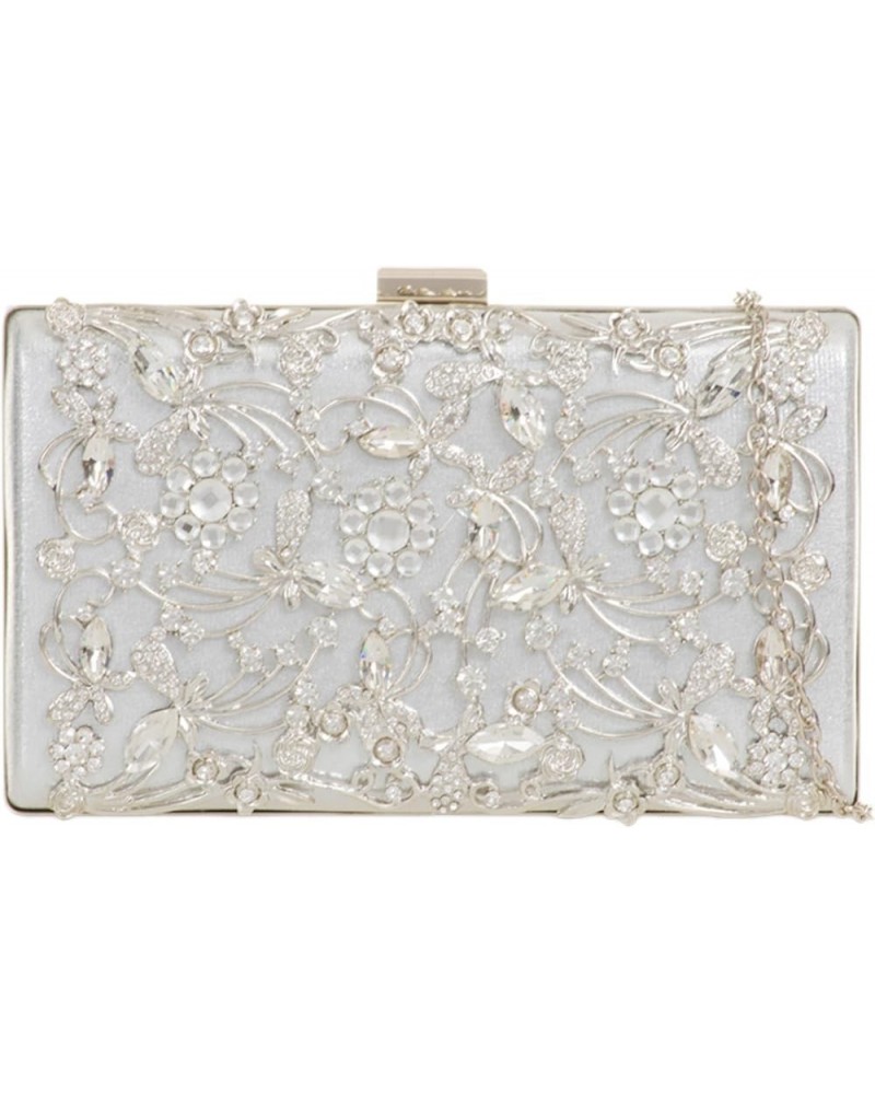 Womens Classic Gemstones Clutch Bag Silver $36.50 Clutches