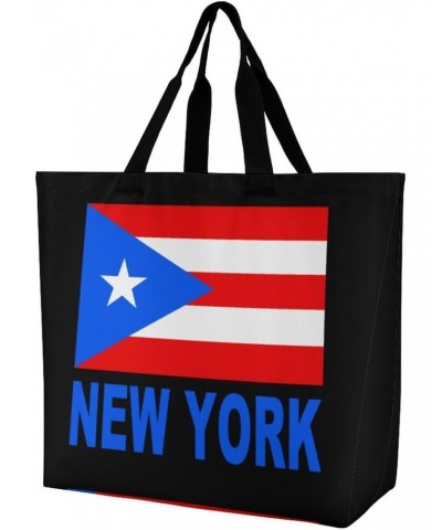 New York Puerto Rico Flag Shoulder Shopping Bag Fashion Tote Bag Commuter Bags for Women $9.46 Totes