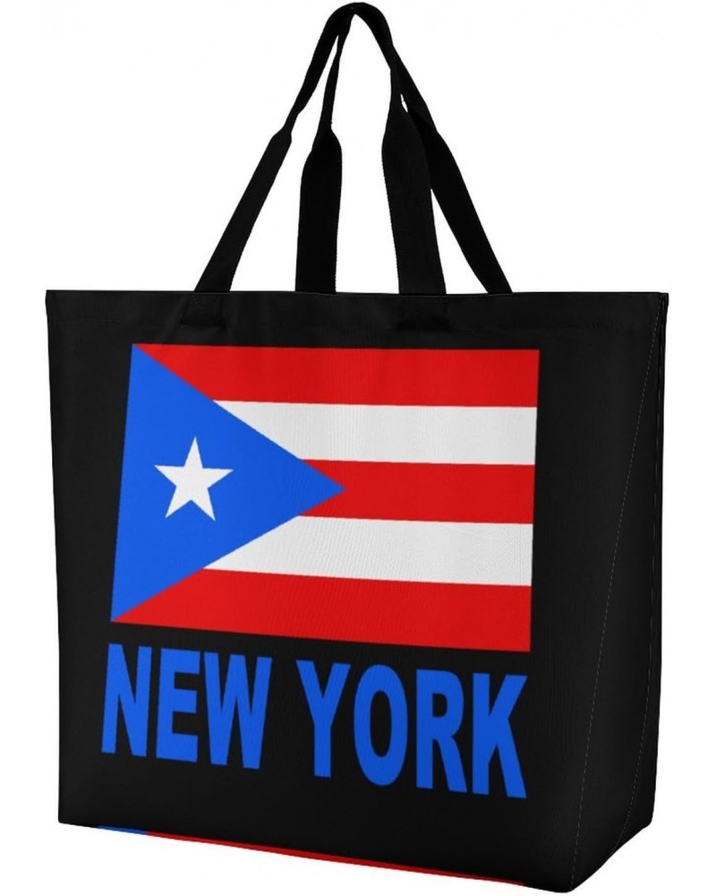 New York Puerto Rico Flag Shoulder Shopping Bag Fashion Tote Bag Commuter Bags for Women $9.46 Totes