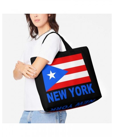 New York Puerto Rico Flag Shoulder Shopping Bag Fashion Tote Bag Commuter Bags for Women $9.46 Totes