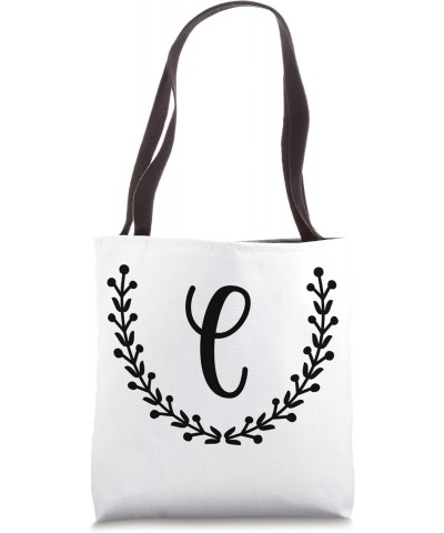 Monogram C with laurel branches Personalized Initial Tote Bag $10.57 Totes