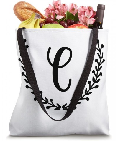 Monogram C with laurel branches Personalized Initial Tote Bag $10.57 Totes