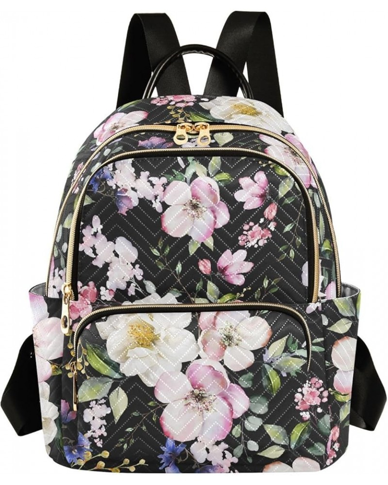 Cherry Blossom Rose Flower Floral Mini Backpack Purse for Women Travel Bag Fashion Daypack Back Pack Shoulder Bag Multicolor ...