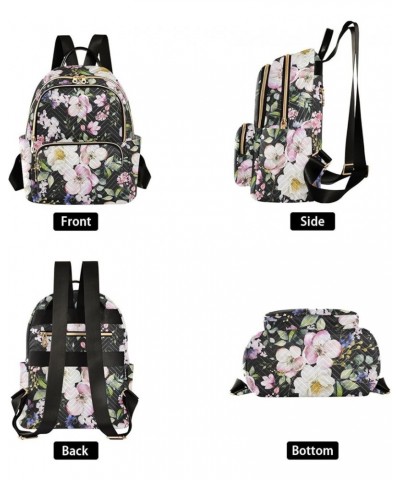 Cherry Blossom Rose Flower Floral Mini Backpack Purse for Women Travel Bag Fashion Daypack Back Pack Shoulder Bag Multicolor ...