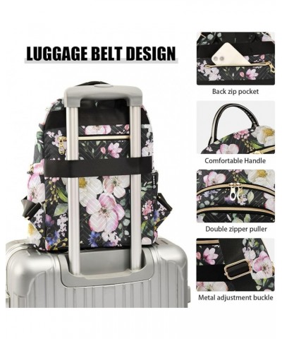 Cherry Blossom Rose Flower Floral Mini Backpack Purse for Women Travel Bag Fashion Daypack Back Pack Shoulder Bag Multicolor ...