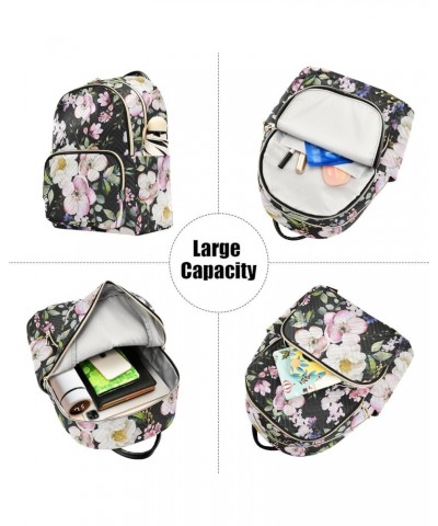 Cherry Blossom Rose Flower Floral Mini Backpack Purse for Women Travel Bag Fashion Daypack Back Pack Shoulder Bag Multicolor ...