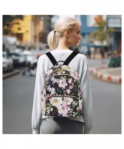 Cherry Blossom Rose Flower Floral Mini Backpack Purse for Women Travel Bag Fashion Daypack Back Pack Shoulder Bag Multicolor ...