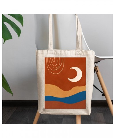 Aesthetic Minimalism Boho Moon Art Merch Gift, 12oz Canvas Tote Bag $14.57 Totes