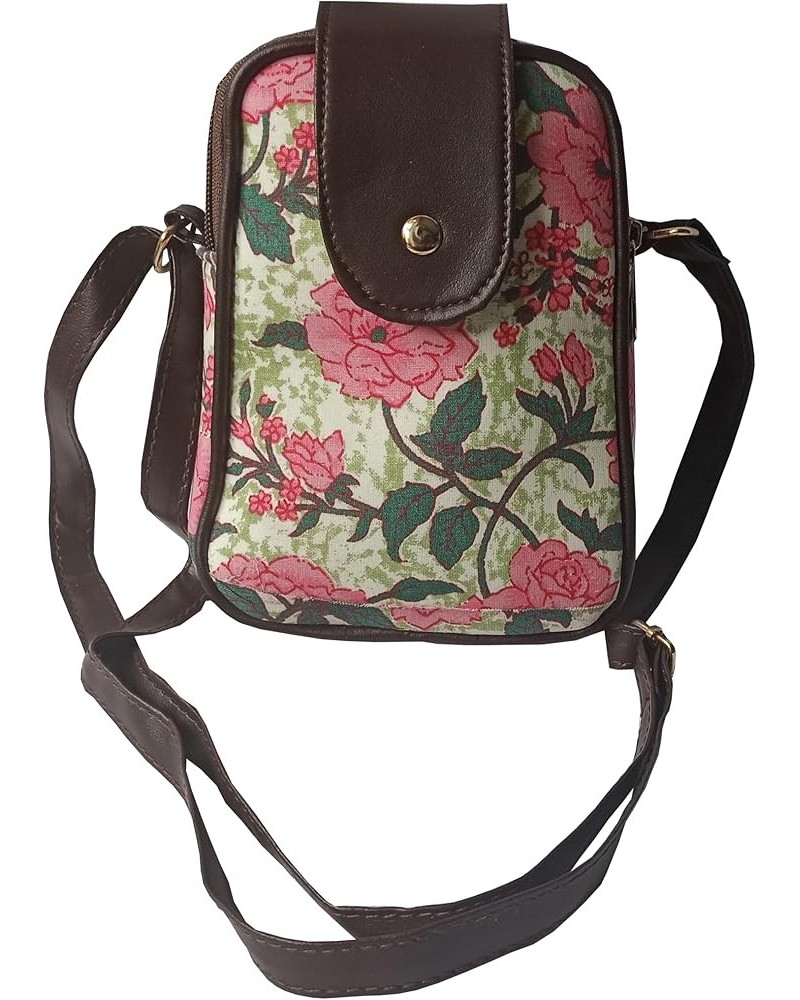 Handmade Designer Cotton printed Mobile Pouches Womens Sling Bag Design 4 $15.30 Crossbody Bags