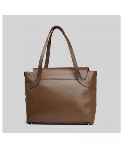 90 Feet Tara Blue Leather Work Tote Bag (Large) Brown $43.12 Totes