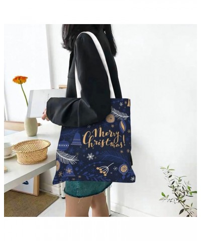 Merry Christmas Single Shoulder Fashion Canvas Tote Shopping Bags Handbags For Men And Women Merry Christmas41 $10.13 Totes