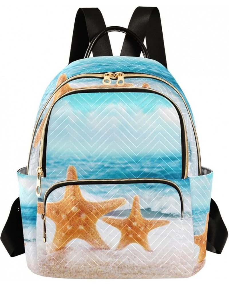 Small Backpack for Women Travel Bag Summer Beach Sand Starfish Daypack Purse Fashion Shoulder Bag Rucksack Medium B1015 $11.4...